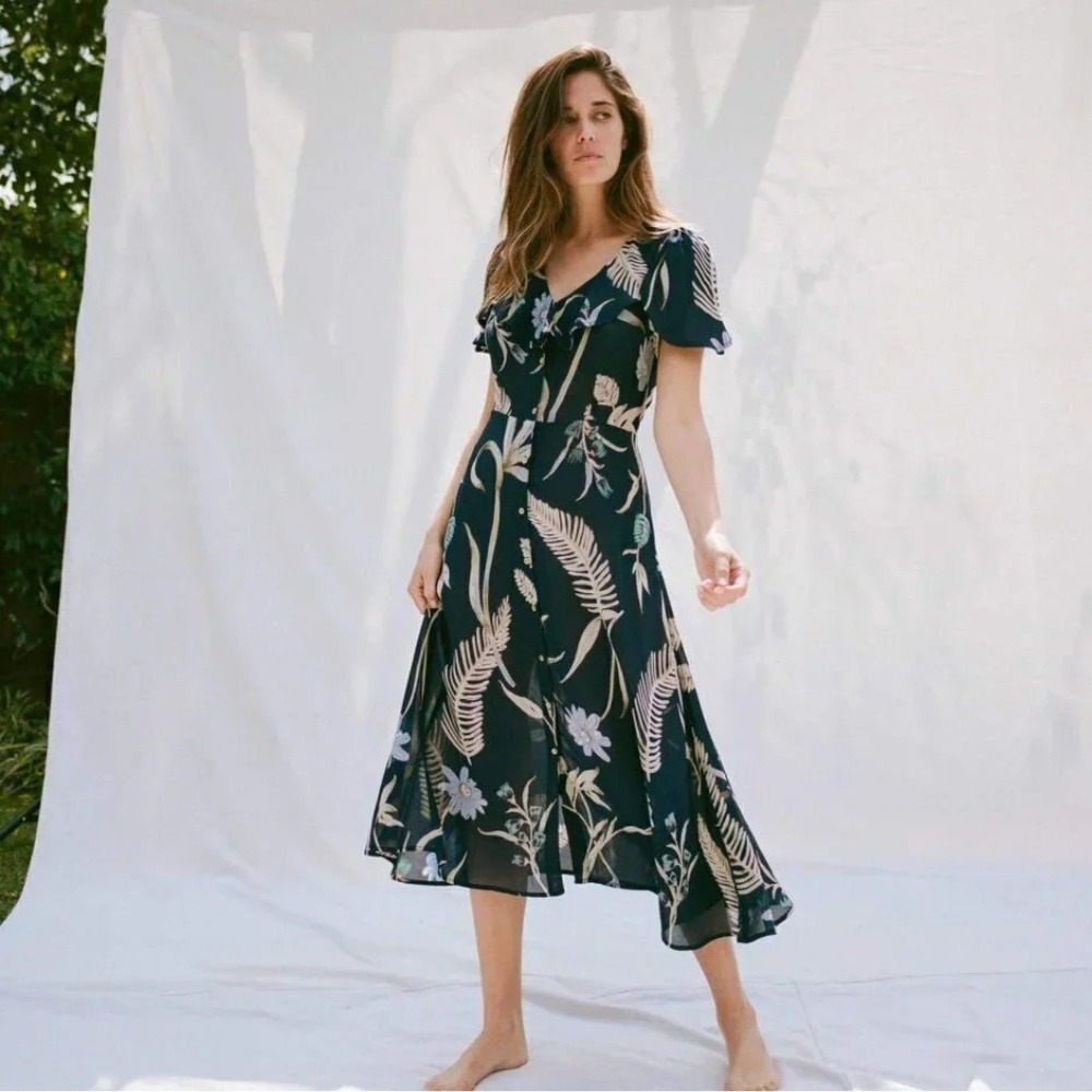 NWT Christy Dawn The Daisy Dressโ in Blue Jasper Floral XS